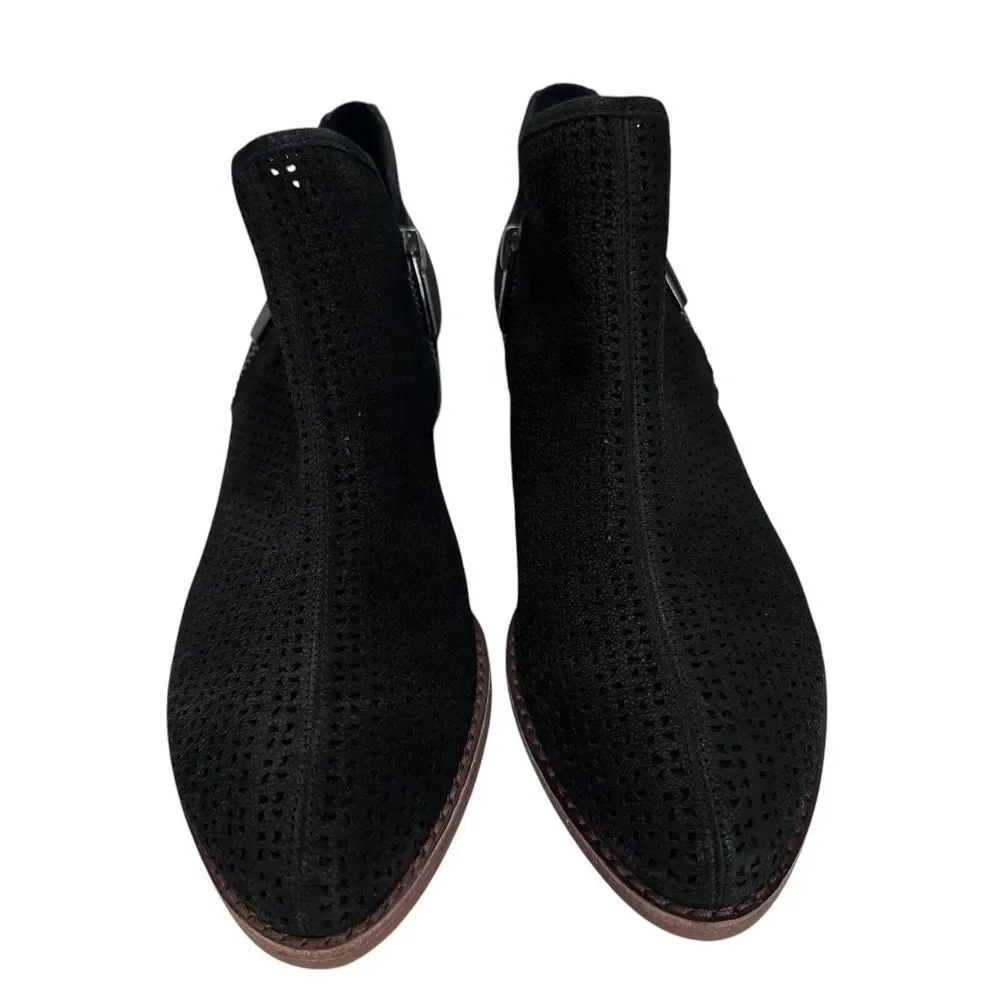 Vince Camuto Canilla Suede Booties in Black‎ Women Size 7 M Leather